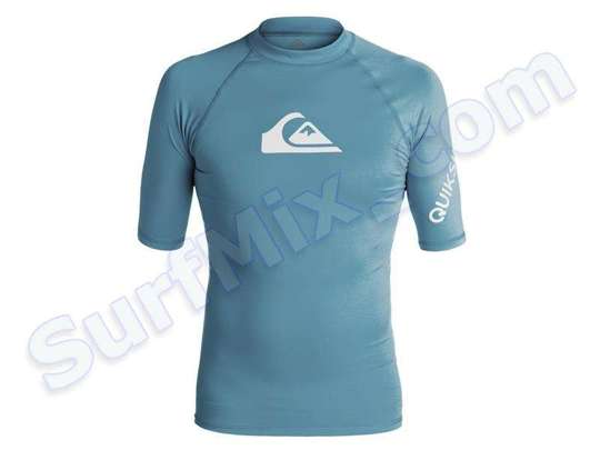 Koszulka krótki rękaw Quiksilver All Time SS Rash Vest UPF 50 Captains Blue/White EQYWR03033 XBBW